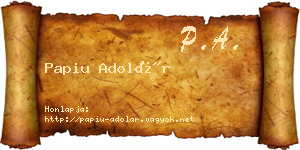 Papiu Adolár névjegykártya
